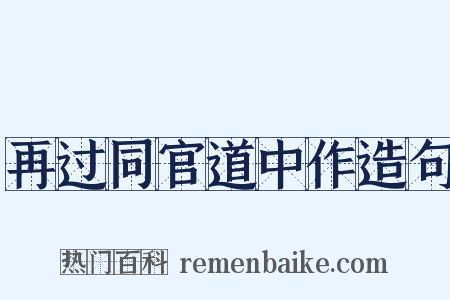 再过同官道中作造句是什么意思的图片
